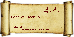 Lorenz Aranka névjegykártya